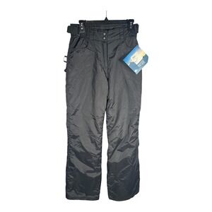 Mountain Tek Women's Sz XS Glacier Insulated Ski Pants Black Snow Adj Belt-1976